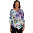 thumbnail image 1 of Alfred Dunner Womens Asymmetrical Watercolor Flower Top, 1 of 4