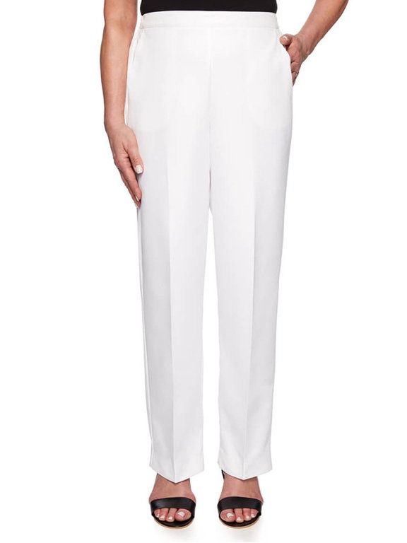 Women's In The Navy Microfiber Pants - Medium Length, White, 8