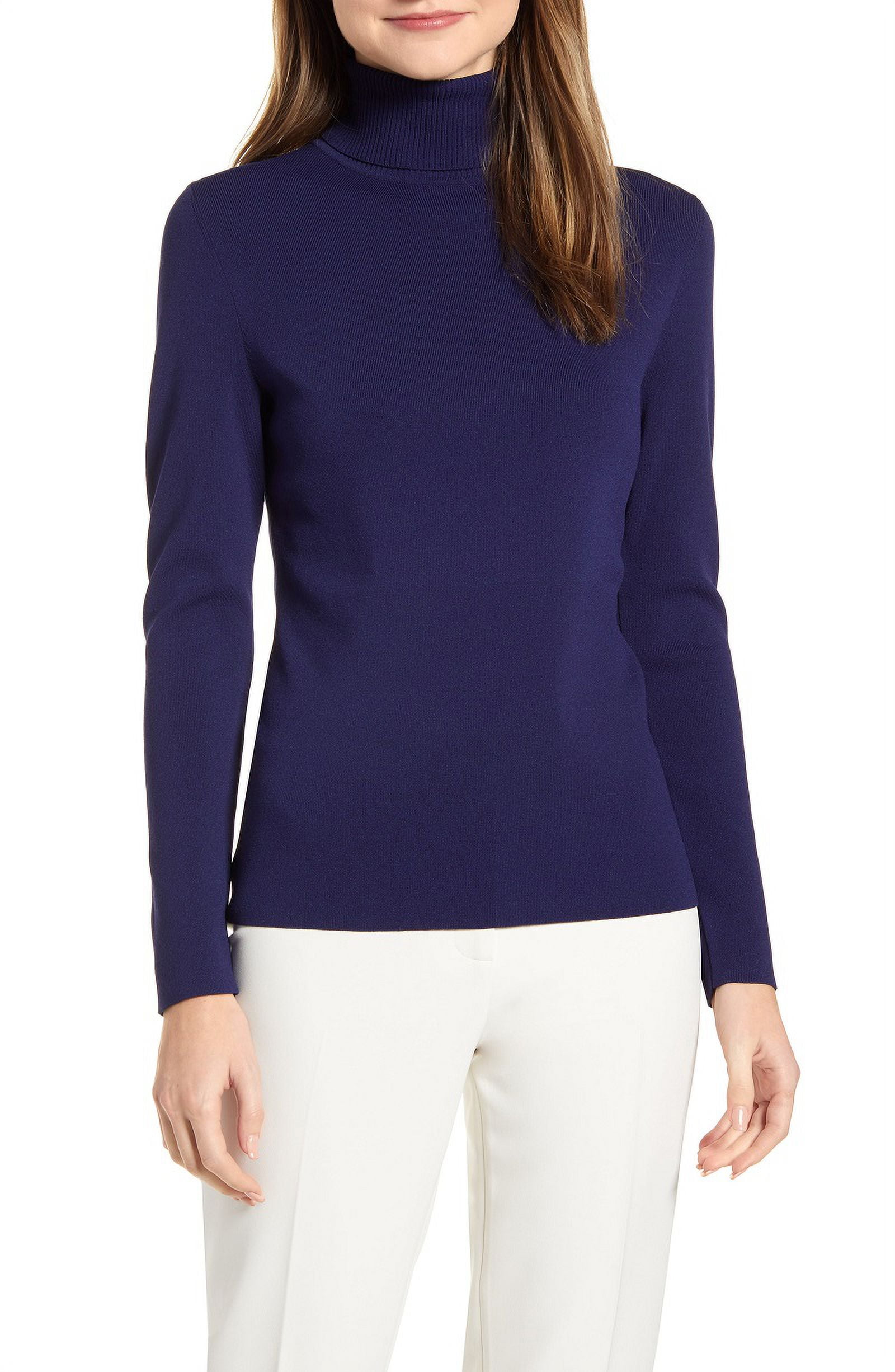 Alfred Dunner Women's Long Sleeve Turtleneck Sweater Blue Size X-Small ...