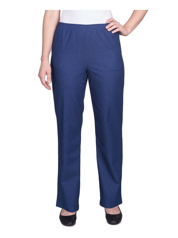 Women's Petite Casual Elastic Waist Denim Short Length Jeans