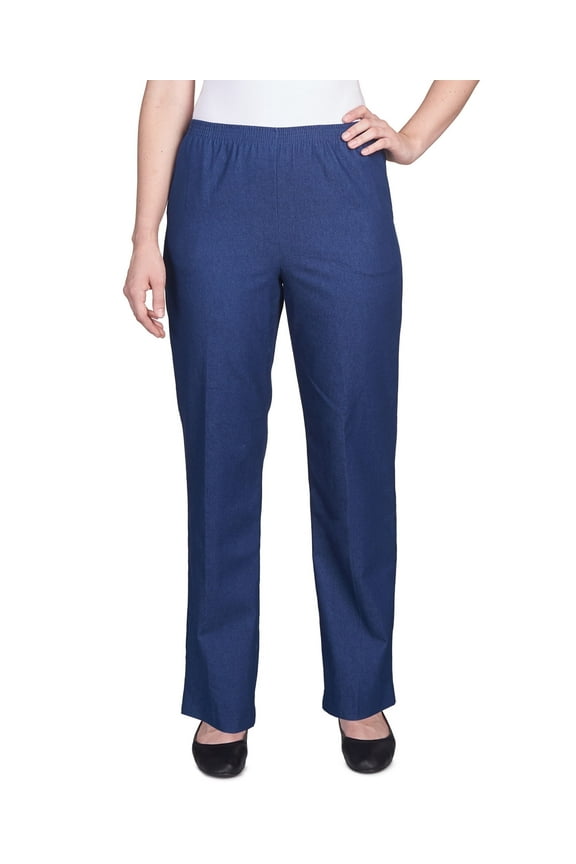 Women's Petite Casual Elastic Waist Denim Short Length Jeans