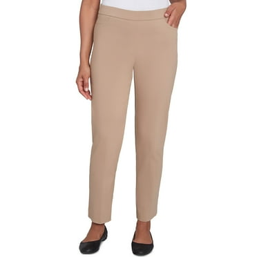 Alfred Dunner Womens Petite Classic Allure Fit Proportioned Pant With Elastic Comfort Waistband