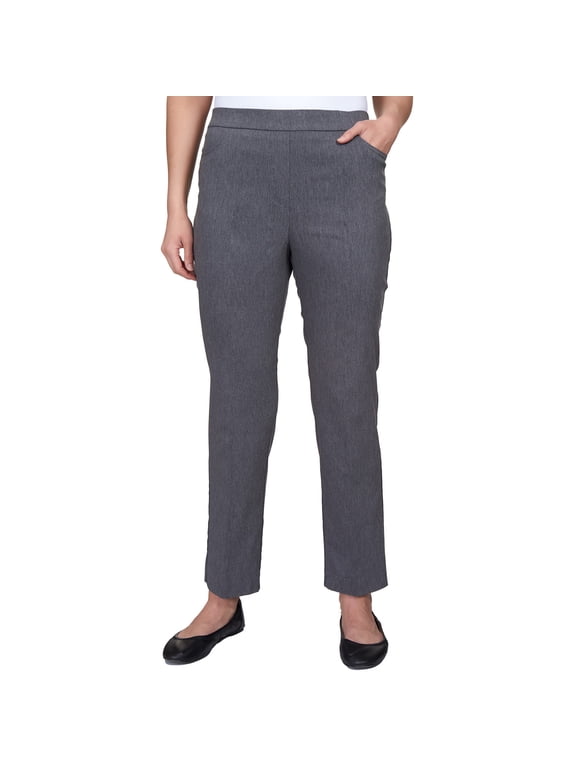 Womens Petite Classic Allure Fit Proportioned Pant With Elastic Comfort Waistband