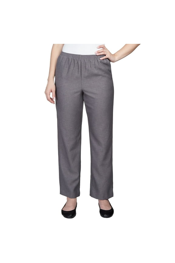 Women's Petite Solid Elastic Waist Pants