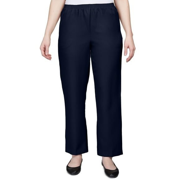 Alfred Dunner Women's Petite Solid Elastic Waist Pants