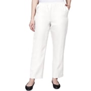 Alfred Dunner Womens Petite Solid Elastic Waist Pants