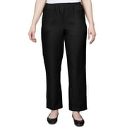 Alfred Dunner Womens Petite Solid Elastic Waist Pants