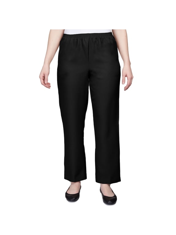 Women's Petite Solid Elastic Waist Pants