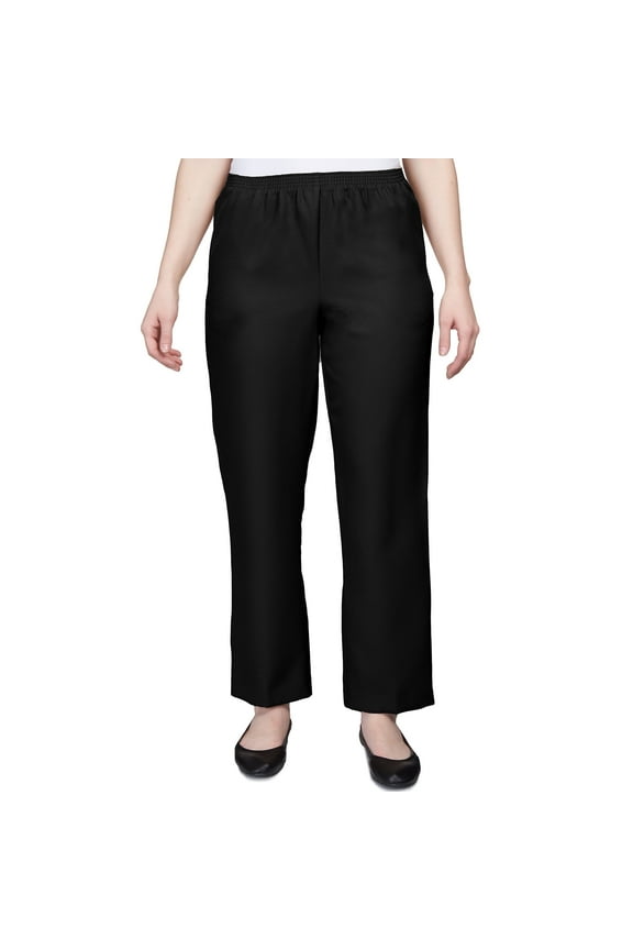Women's Petite Solid Elastic Waist Pants