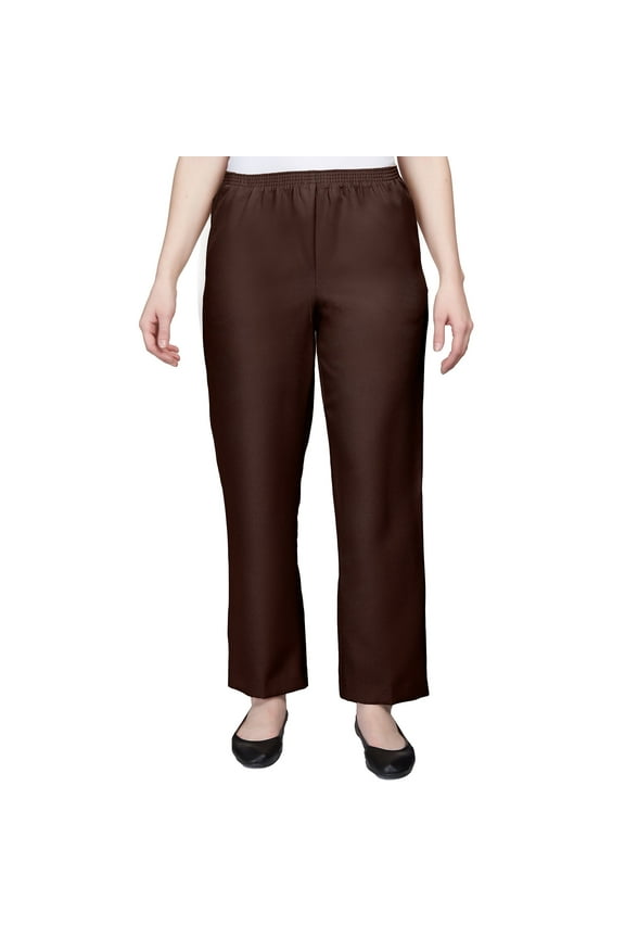 Women's Petite Solid Elastic Waist Pants