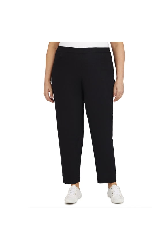 Womens Plus-Size Classic Allure Fit Proportioned Pant With Elastic Comfort Waistband
