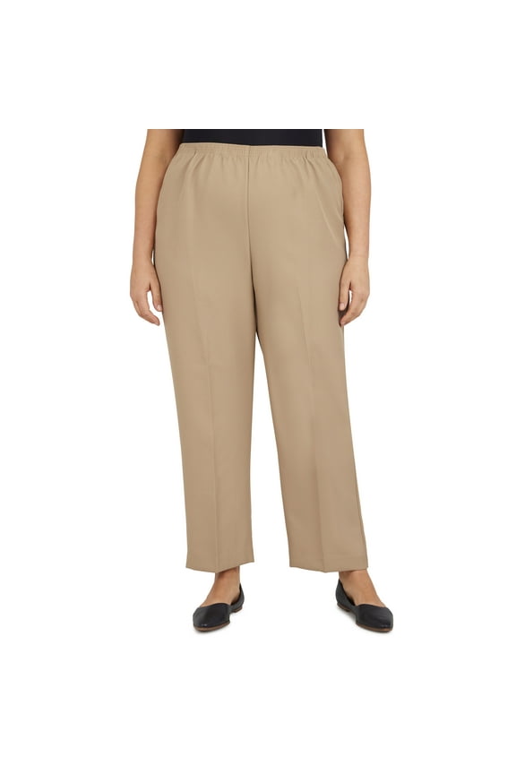 Women's Plus Size Solid Elastic Waist Pants