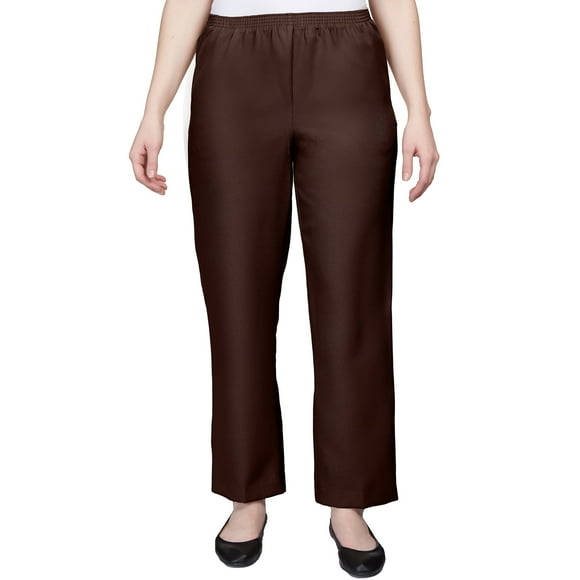 Alfred Dunner Women's Solid Elastic Waist Pants