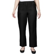 ALFRED DUNNER Women's Plus Size Solid Elastic Waist Pants