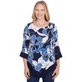 thumbnail image 1 of Alfred Dunner Womens Abstract Bold Floral Patchwork Top With Necklace, 1 of 4