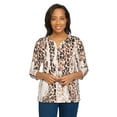 thumbnail image 1 of Alfred Dunner Womens Animal Print Button Front Blouse, 1 of 6