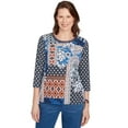 thumbnail image 1 of Alfred Dunner Womens Batik Patchwork Drawstring Closure Top, 1 of 4