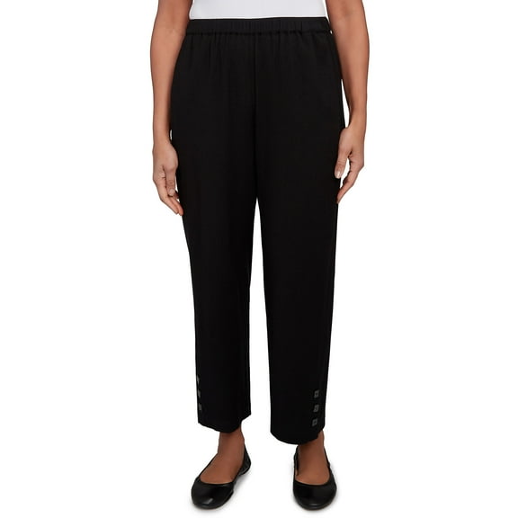 Alfred Dunner Womens Button Cuffed All Around Elastic Ankle Pant