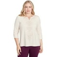 thumbnail image 1 of Alfred Dunner Womens Center Embellished V-Neck Top, 1 of 4