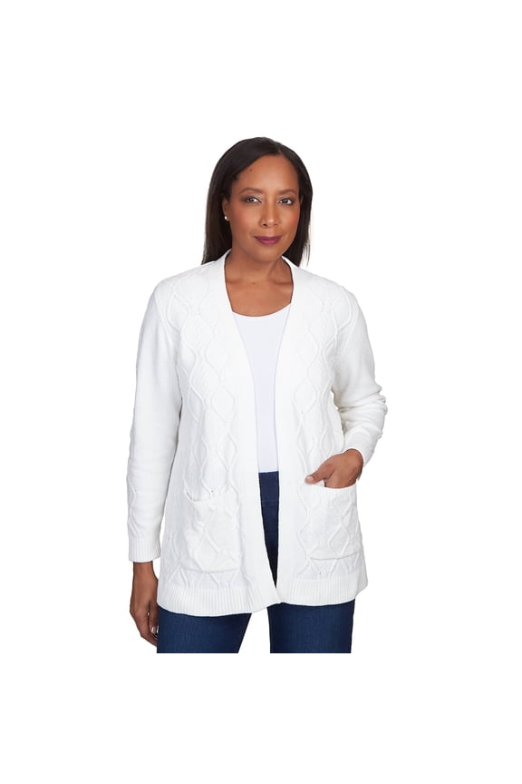 Womens Chenille Long Open Cardigan