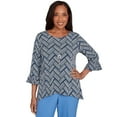 thumbnail image 1 of Alfred Dunner Womens Chevron Textured Knit Top With Necklace, 1 of 4