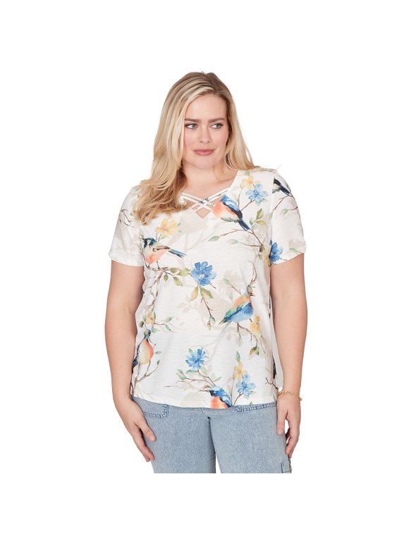 Womens Chickadees Embellished Tee