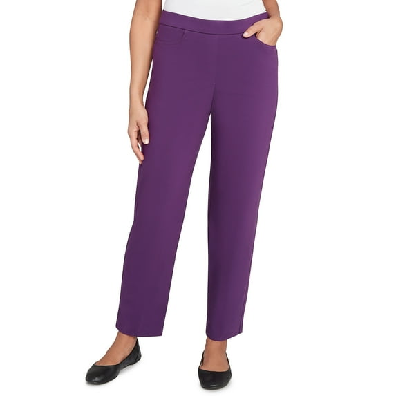 Alfred Dunner Womens Classic Allure Fitted Stretch Medium Length Pant