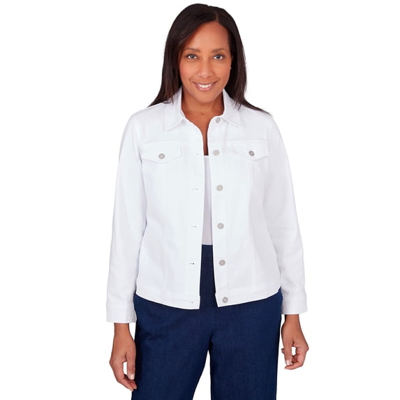 Alfred Dunner Womens Classic Fit Denim Jacket