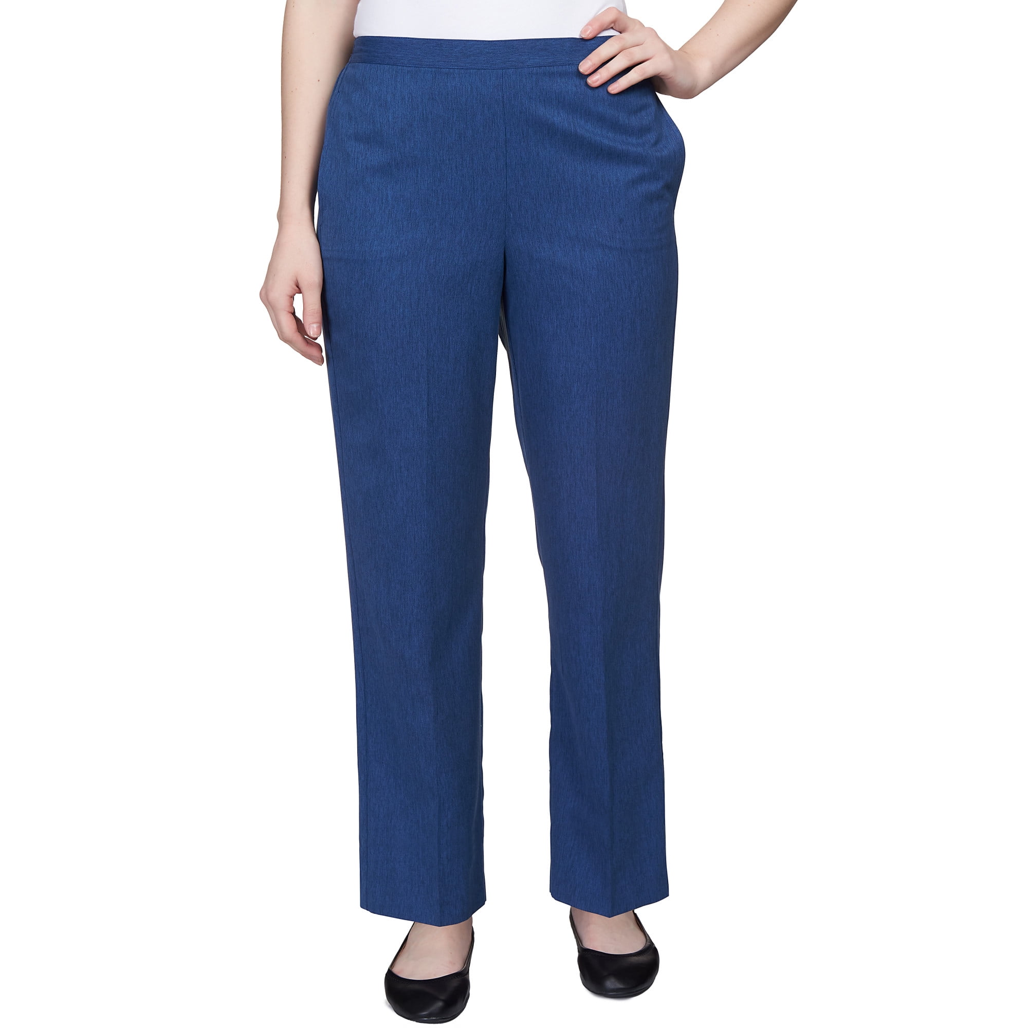 Alfred dunner petite pants pull on straight leg sale
