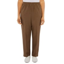 Alfred Dunner Womens Classic Signature Fit Textured Trousers With All-Around Elastic Waistband