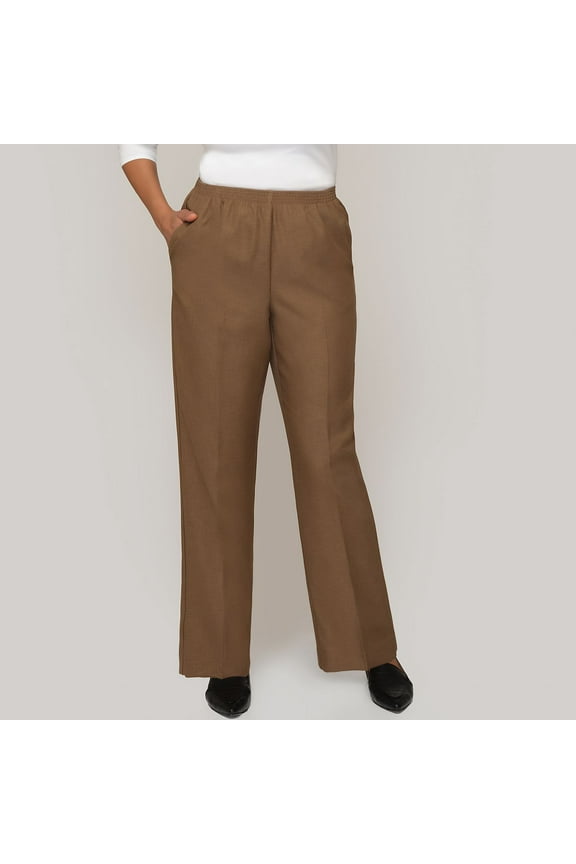 Womens Classic Signature Fit Textured Trousers With All-Around Elastic Waistband