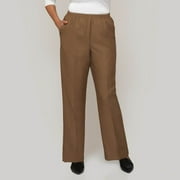 Alfred Dunner Womens Classic Signature Fit Textured Trousers With All-Around Elastic Waistband