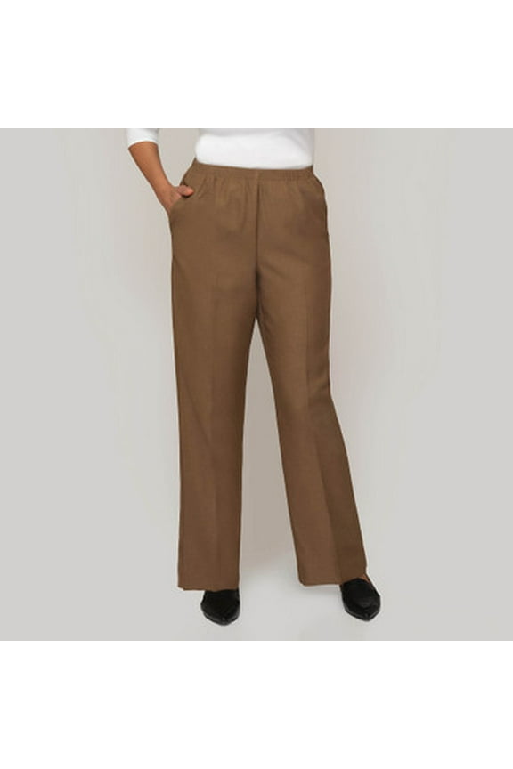 Womens Classic Signature Fit Textured Trousers With All-Around Elastic Waistband