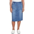 thumbnail image 1 of Alfred Dunner Womens Dark Wash Denim Midi Skirt, 1 of 6