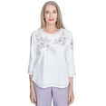 thumbnail image 1 of Alfred Dunner Womens Embroidered Flower Neckline Top, 1 of 4