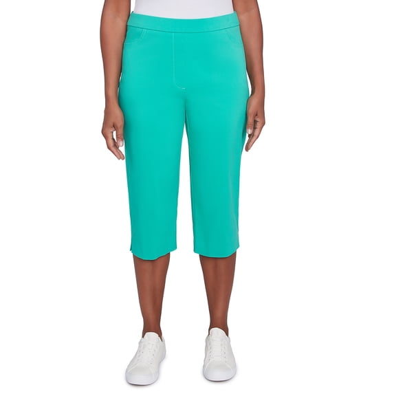 Alfred Dunner Womens Flat Front Allure Classic Clamdigger Pant