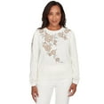 thumbnail image 1 of Alfred Dunner Womens Floral Embroidered Chenille Sweater, 1 of 4