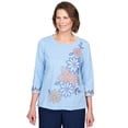 thumbnail image 1 of Alfred Dunner Womens Floral Embroidery Flutter Sleeve Top, 1 of 6