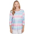 thumbnail image 1 of Alfred Dunner Womens Geometric Crewneck Biadere Top, 1 of 4