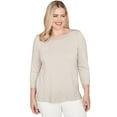 thumbnail image 1 of Alfred Dunner Womens Heat Set Sparkle Ombre Border Knit Top, 1 of 4