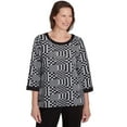 thumbnail image 1 of Alfred Dunner Womens  Houndstooth Textured Top, 1 of 6