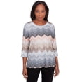 thumbnail image 1 of Alfred Dunner Womens Lacey Ombre Chevron Crewneck Top, 1 of 4