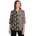 thumbnail image 1 of Alfred Dunner Womens Medallion Twin Print Button Front Top, 1 of 4