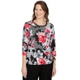 thumbnail image 1 of Alfred Dunner Womens Patchwork Diamond Floral Top, 1 of 4