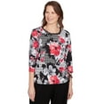 thumbnail image 1 of Alfred Dunner Womens Patchwork Diamond Floral Top, 1 of 4