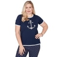 thumbnail image 1 of Alfred Dunner Womens Pearl Anchor Graphic Tee, 1 of 4