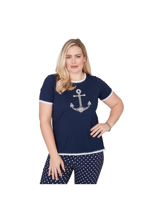Womens Pearl Anchor Graphic Tee