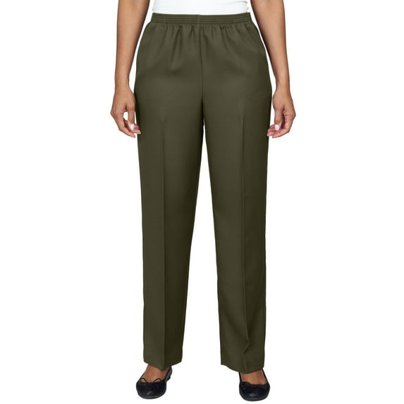 Alfred Dunner Womens Petite All Around Elastic Waist Accord Short Length Pant