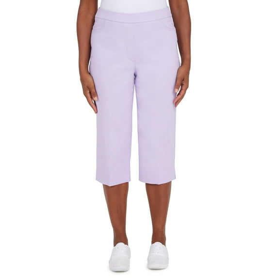 Alfred Dunner Womens Petite Allure Stretch Clamdigger Pant