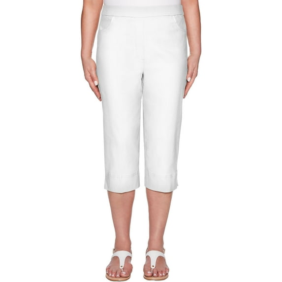 Alfred Dunner Womens Petites Allure Modern Fit Mid-Rise Capri Pants